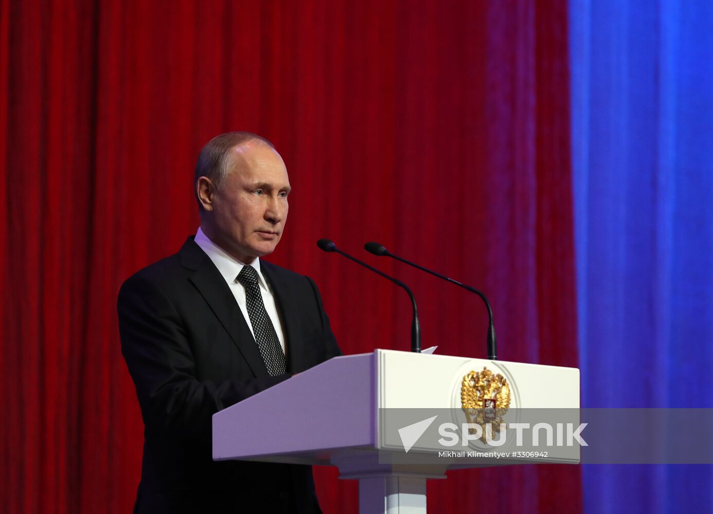 President Vladimir Putin attends gala night devoted to Defender of Fatherland Day