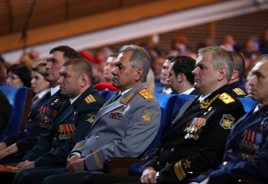President Vladimir Putin attends gala night devoted to Defender of Fatherland Day