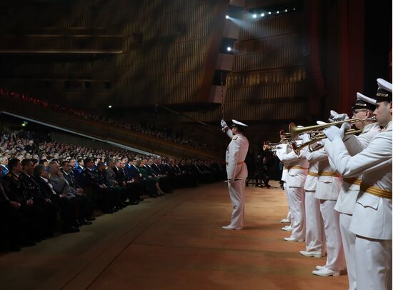 President Vladimir Putin attends gala night to mark Defender of Fatherland Day