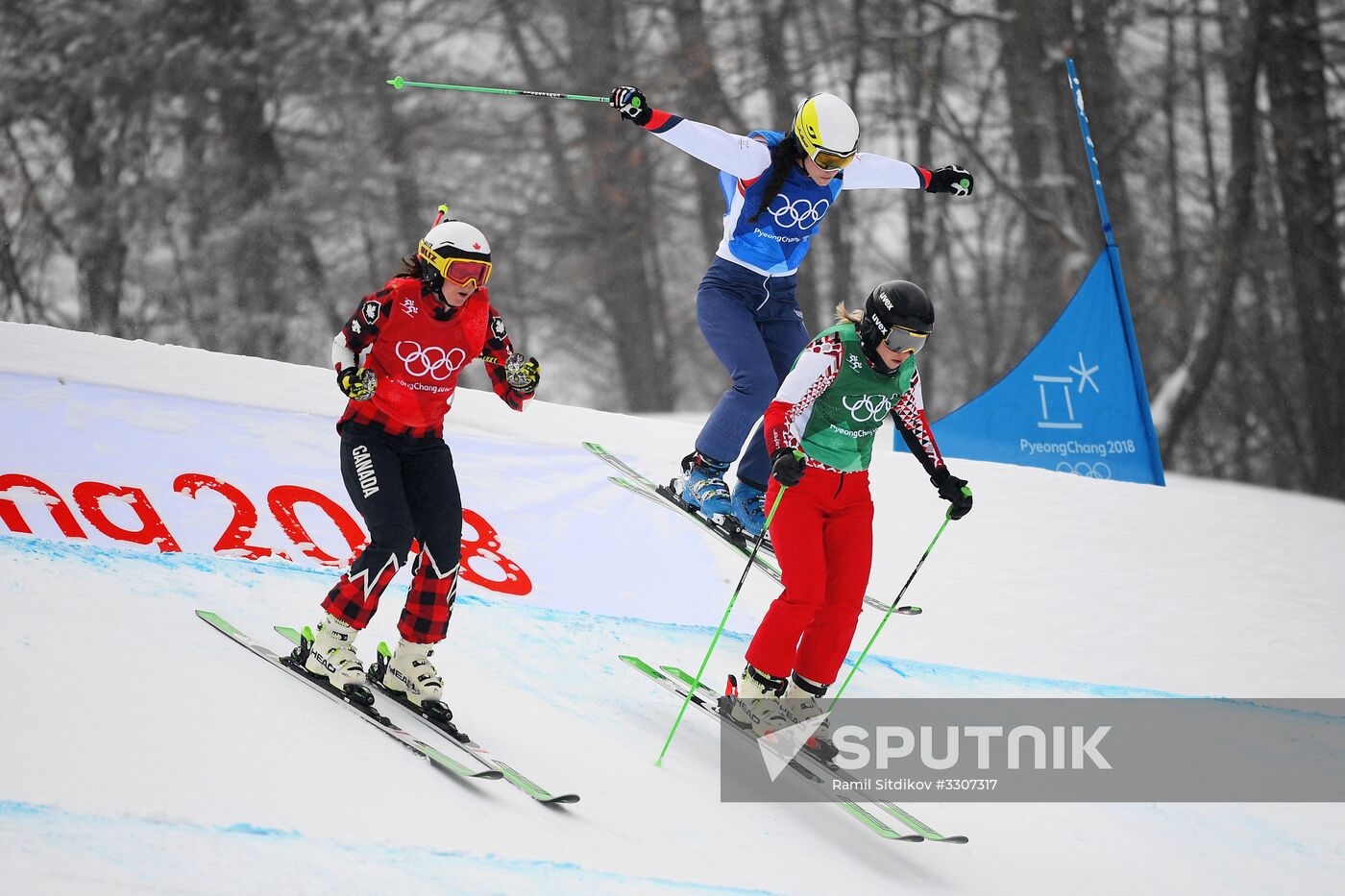 2018 Winter Olympics. Freestyle skiing. Women. Ski cross