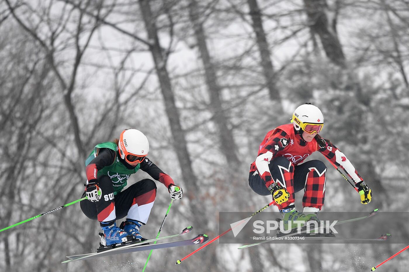 2018 Winter Olympics. Freestyle skiing. Women. Ski cross