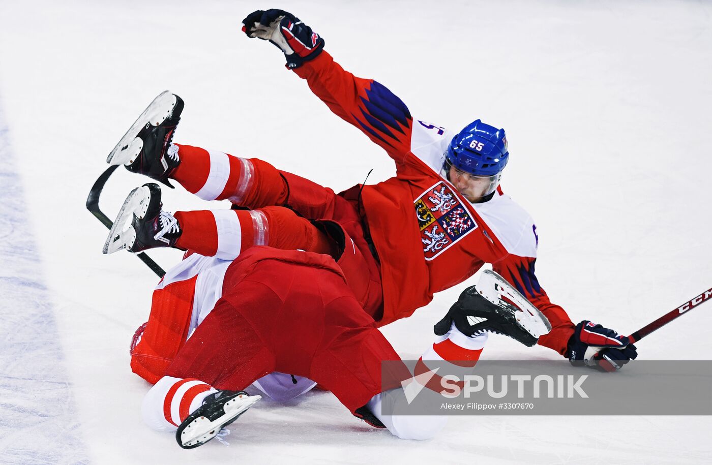2018 Winter Olympics. Ice hockey. Men. Czech Republic vs. Russia