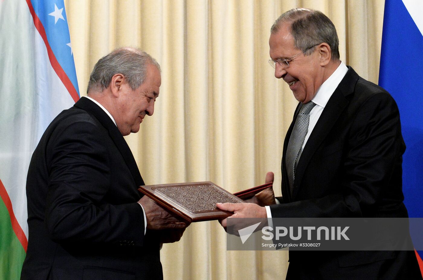 Russia's Foreign Minister Sergey Lavrov meets with Uzbekistan's Foreign Minister Abdulaziz Kamilov