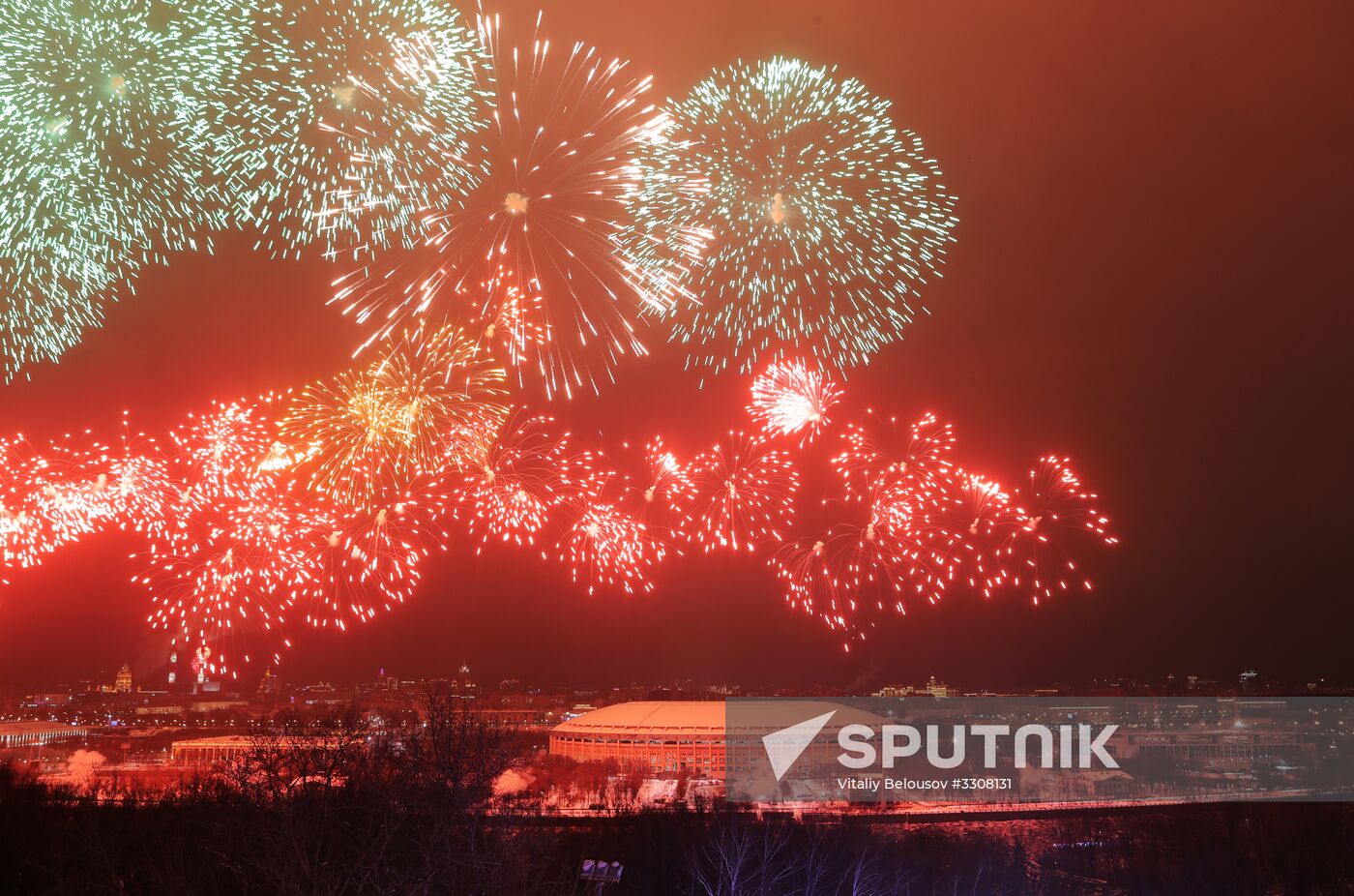Fireworks on Defender of the Fatherland Day