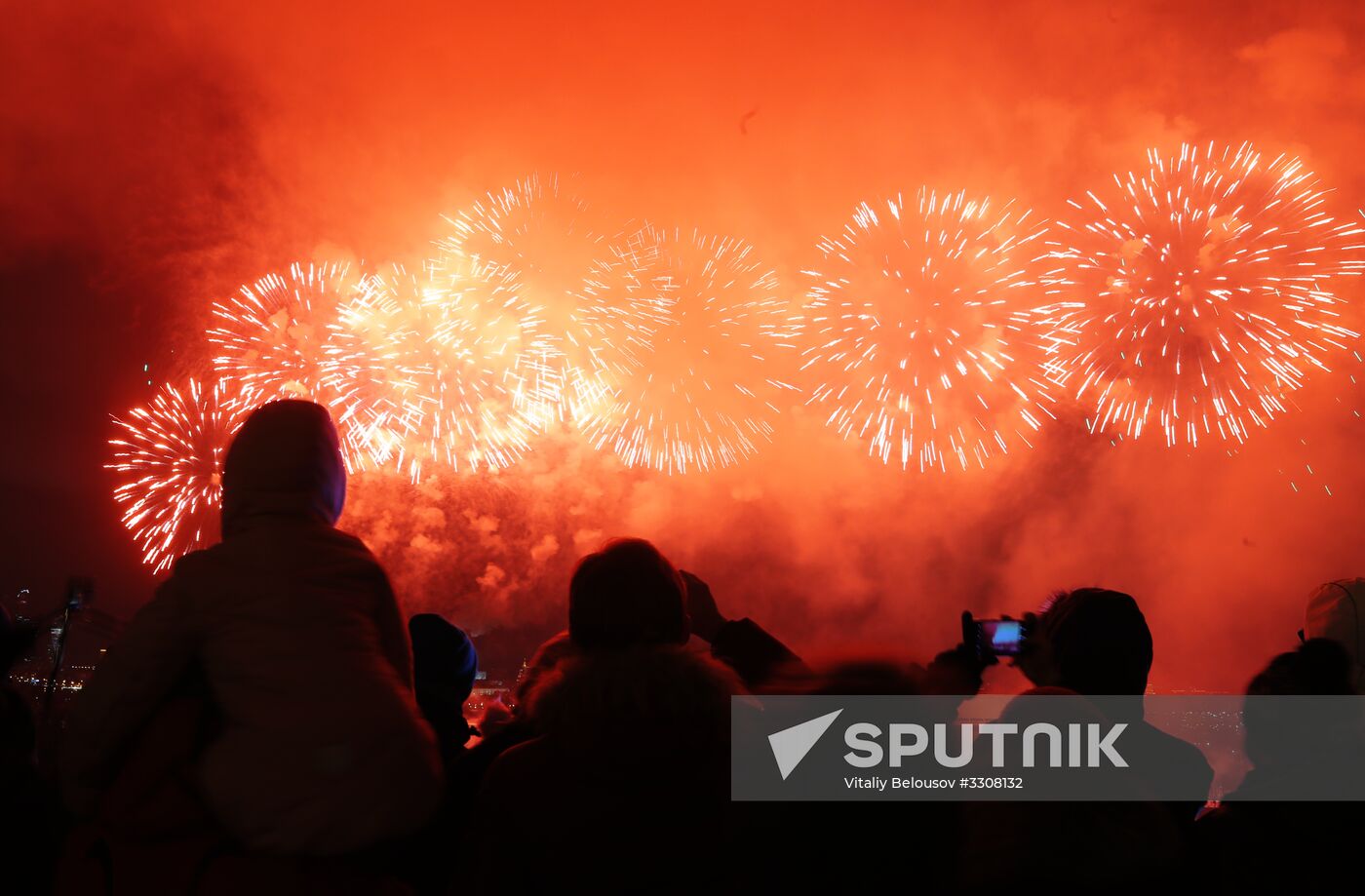 Fireworks on Defender of the Fatherland Day