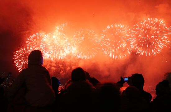 Fireworks on Defender of the Fatherland Day