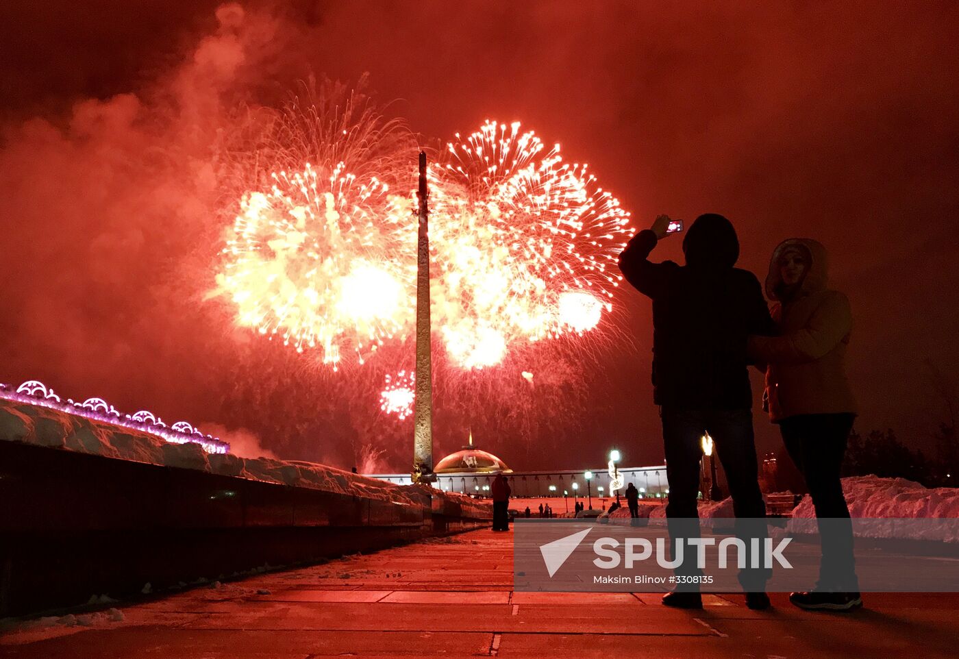 Fireworks on Defender of the Fatherland Day