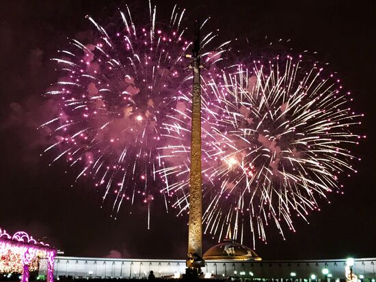 Fireworks on Defender of the Fatherland Day