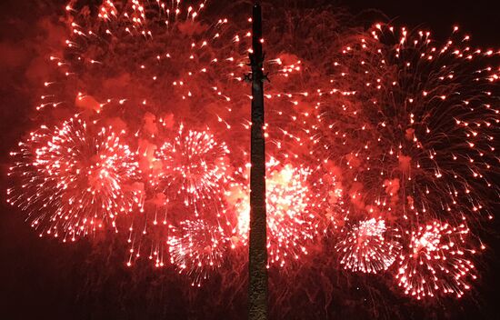 Fireworks on Defender of the Fatherland Day