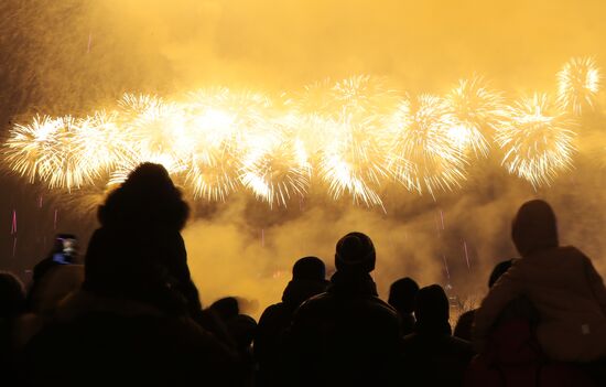 Fireworks on Defender of the Fatherland Day