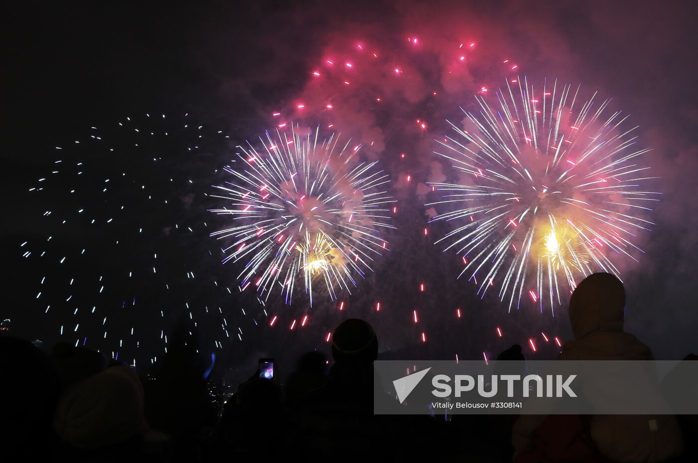 Fireworks on Defender of the Fatherland Day