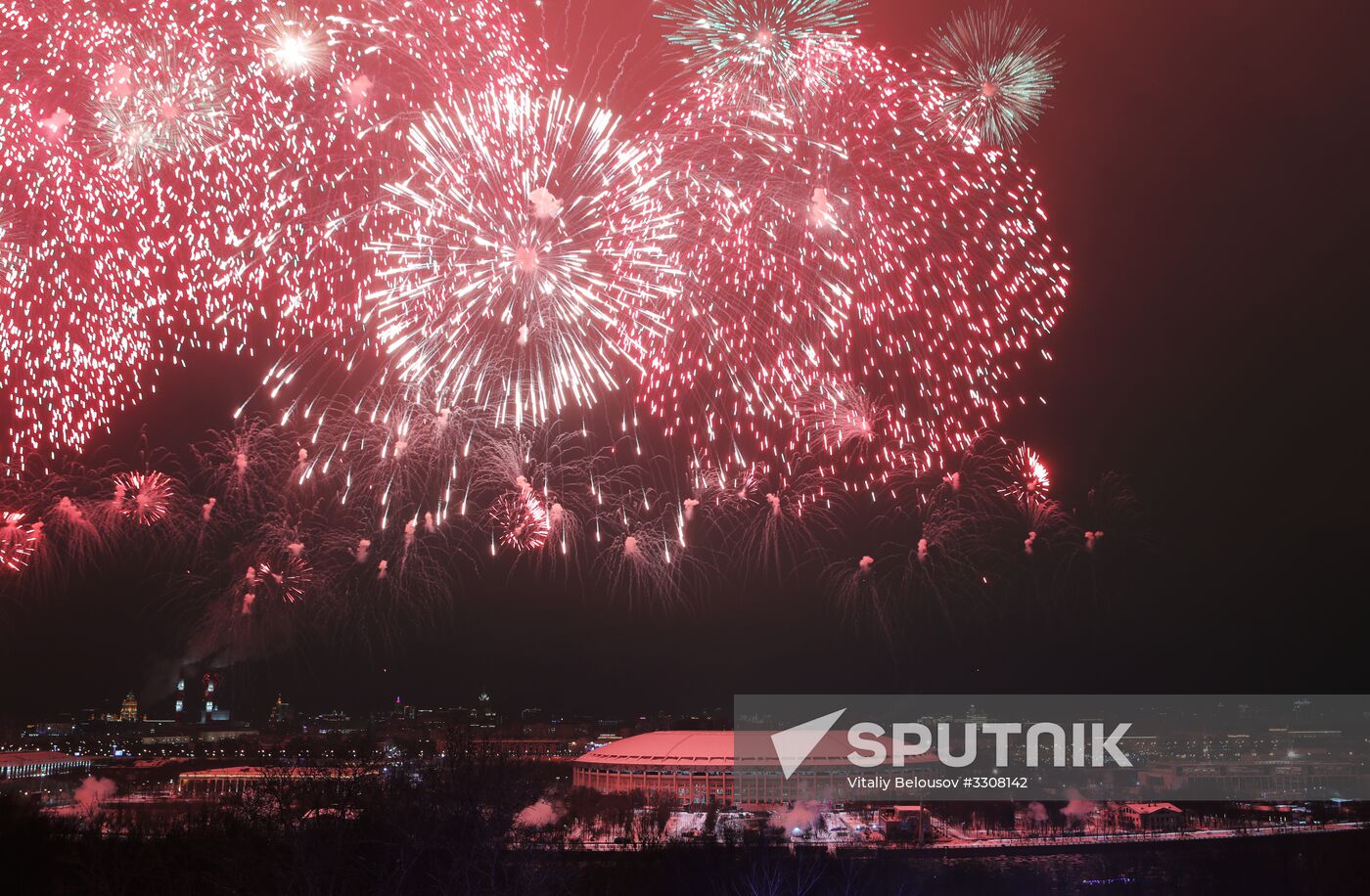 Fireworks on Defender of the Fatherland Day