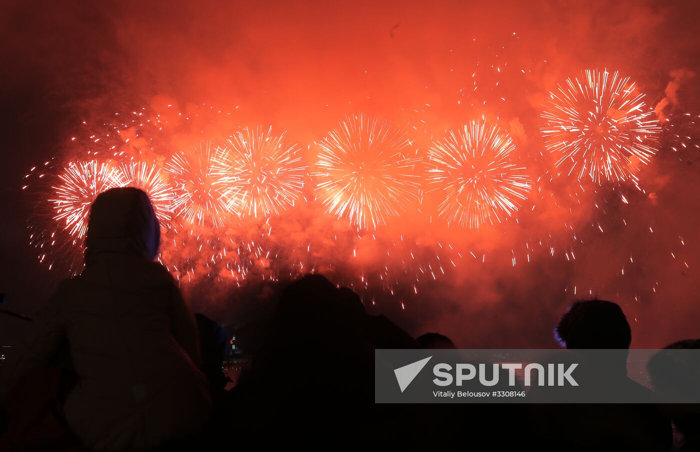 Fireworks on Defender of the Fatherland Day