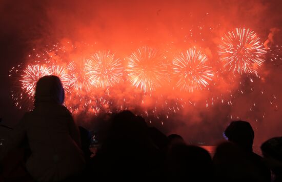 Fireworks on Defender of the Fatherland Day