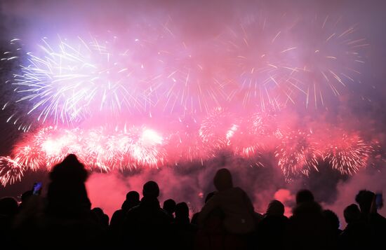 Fireworks on Defender of the Fatherland Day