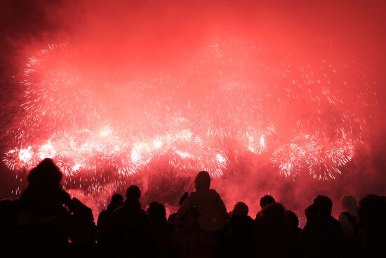 Fireworks on Defender of the Fatherland Day
