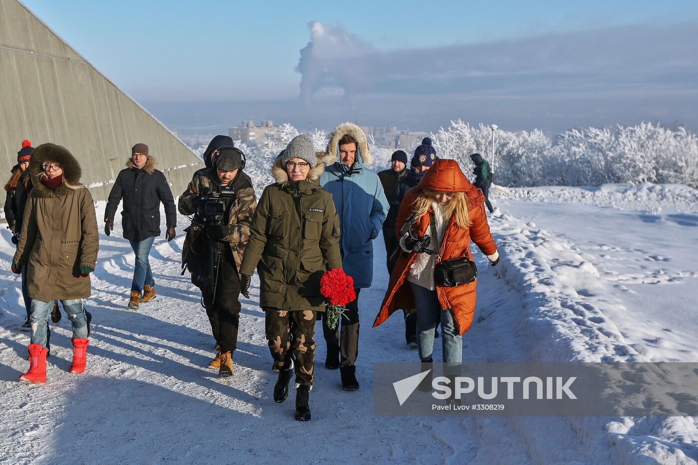 Presidential candidate Ksenia Sobchak speaks in Murmansk Region