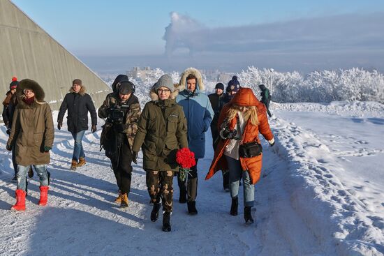 Presidential candidate Ksenia Sobchak speaks in Murmansk Region
