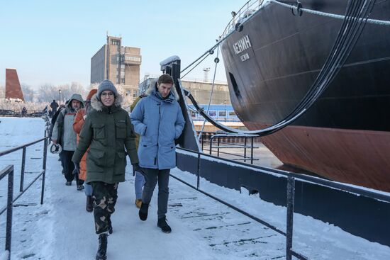 Presidential candidate Ksenia Sobchak speaks in Murmansk Region