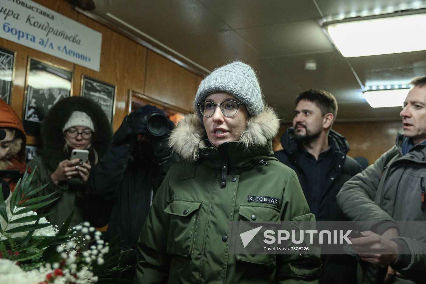 Presidential candidate Ksenia Sobchak speaks in Murmansk Region