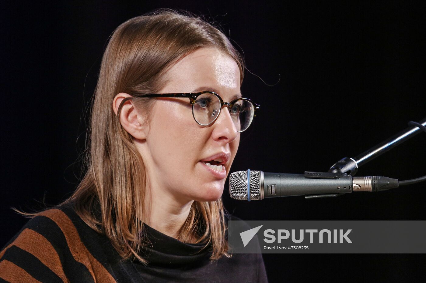 Presidential candidate Ksenia Sobchak speaks in Murmansk Region