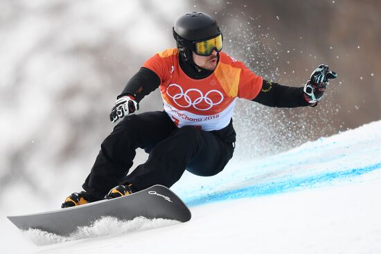 2018 Winter Olympics. Snowboarding. Men. Parallel giant slalom