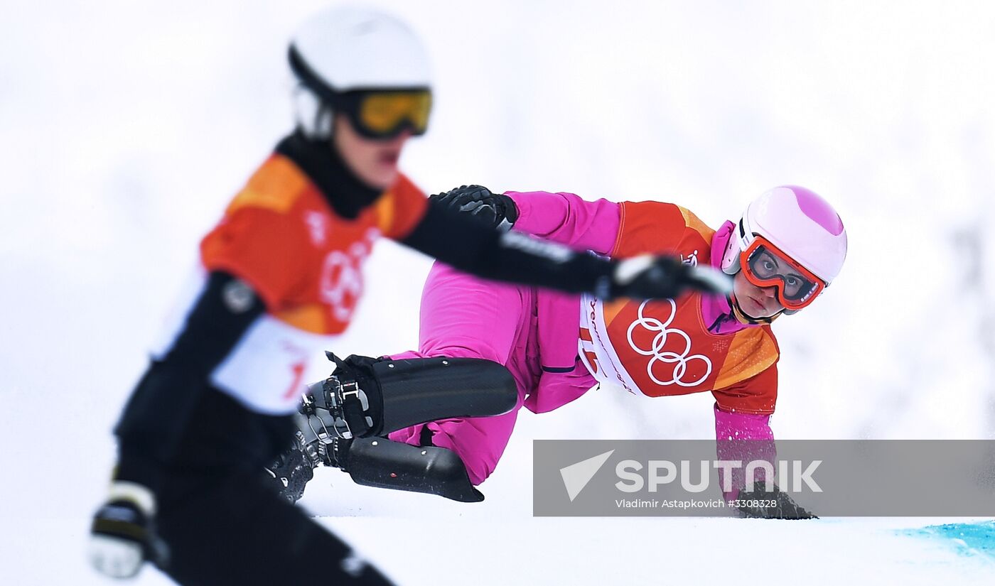 2018 Winter Olympics. Snowboarding. Women. Parallel giant slalom