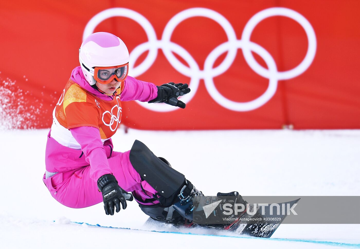 2018 Winter Olympics. Snowboarding. Women. Parallel giant slalom