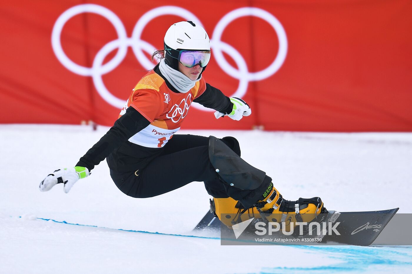 2018 Winter Olympics. Snowboarding. Women. Parallel giant slalom