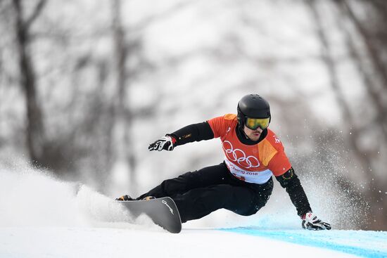 2018 Winter Olympics. Snowboarding. Men. Parallel giant slalom