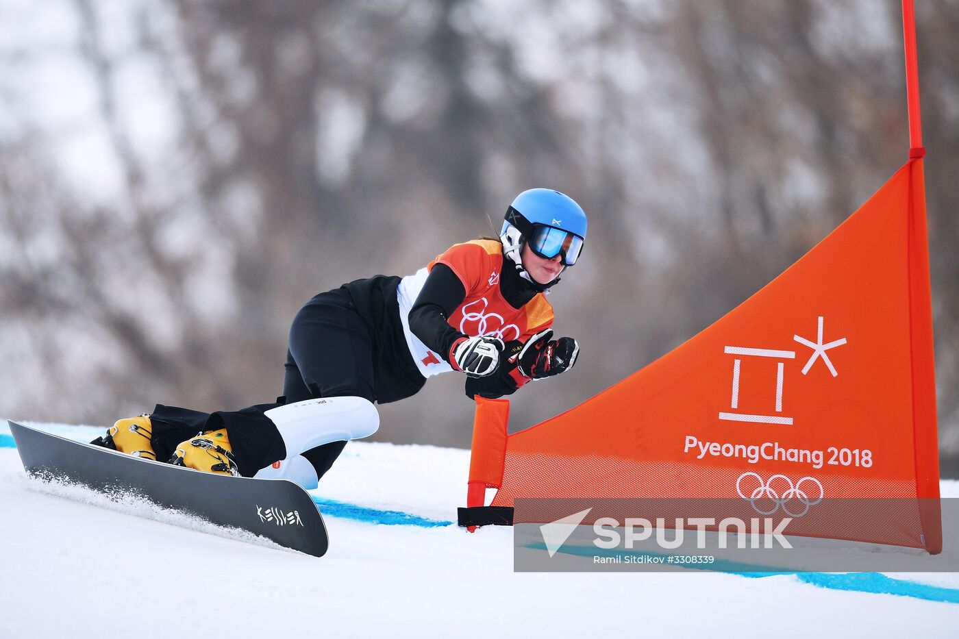 2018 Winter Olympics. Snowboarding. Women. Parallel giant slalom