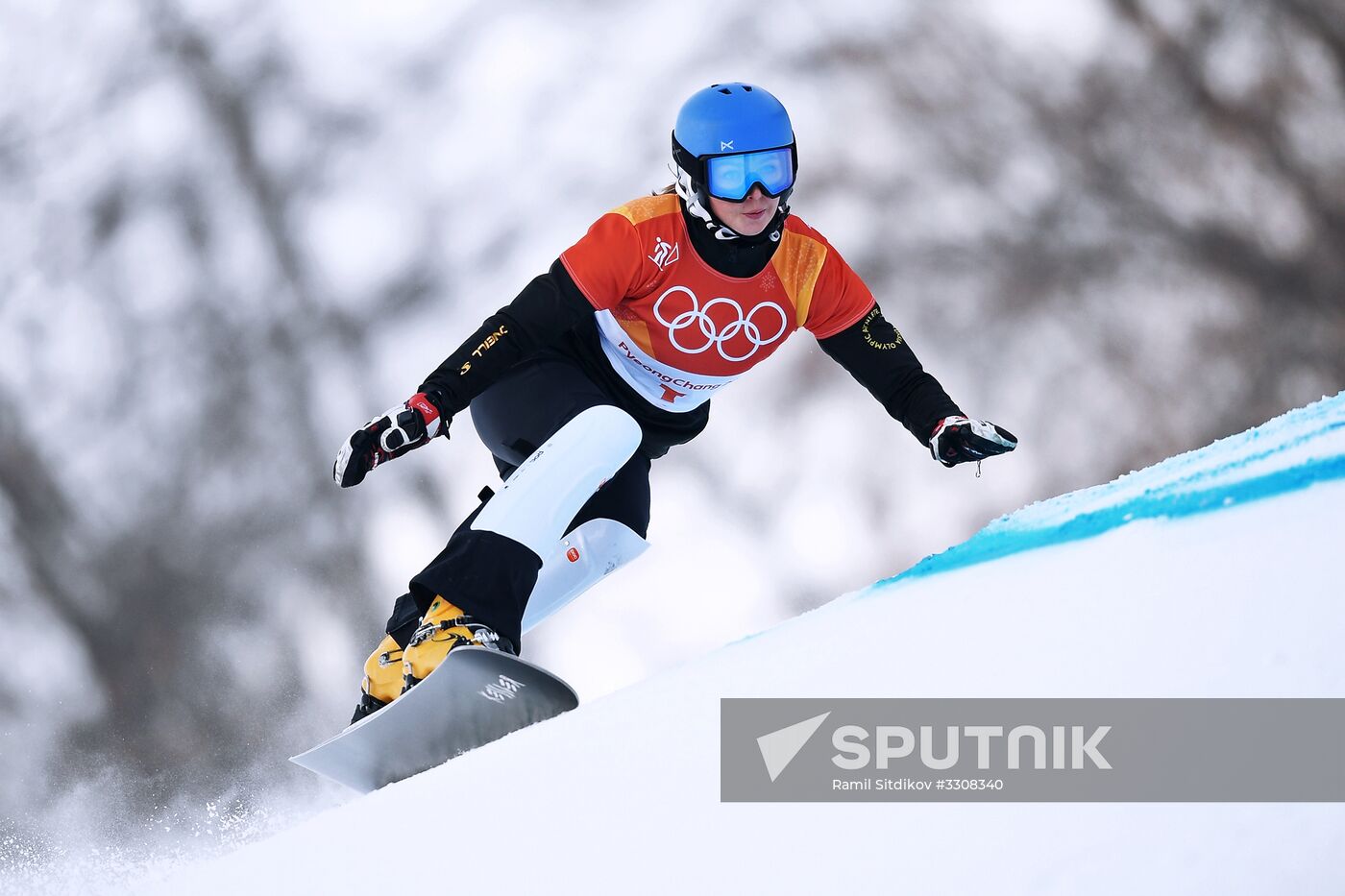 2018 Winter Olympics. Snowboarding. Women. Parallel giant slalom