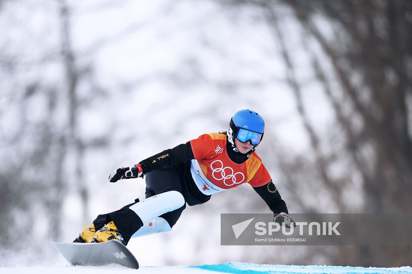 2018 Winter Olympics. Snowboarding. Women. Parallel giant slalom