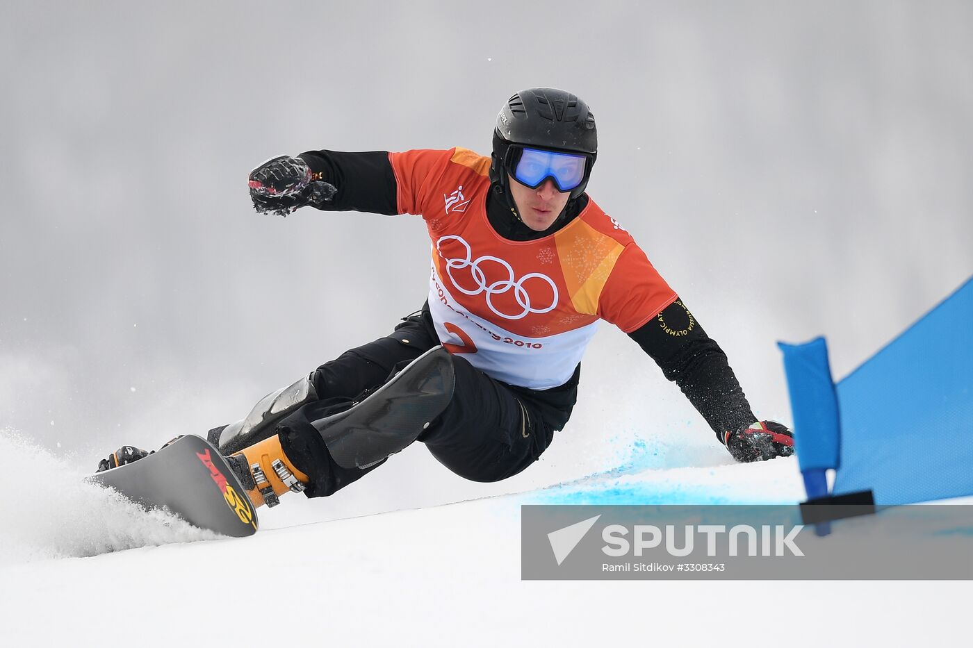 2018 Winter Olympics. Snowboarding. Men. Parallel giant slalom