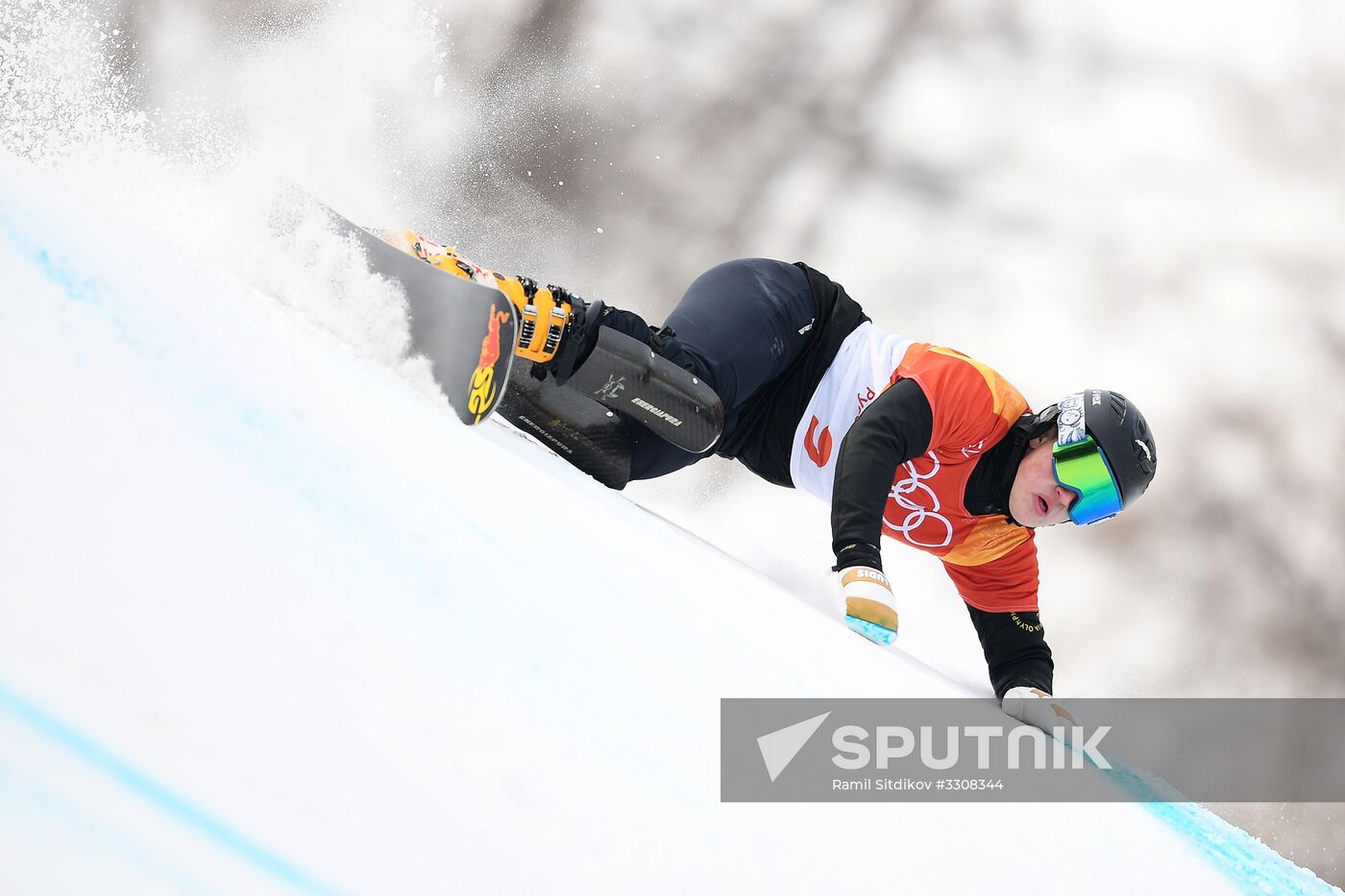 2018 Winter Olympics. Snowboarding. Men. Parallel giant slalom