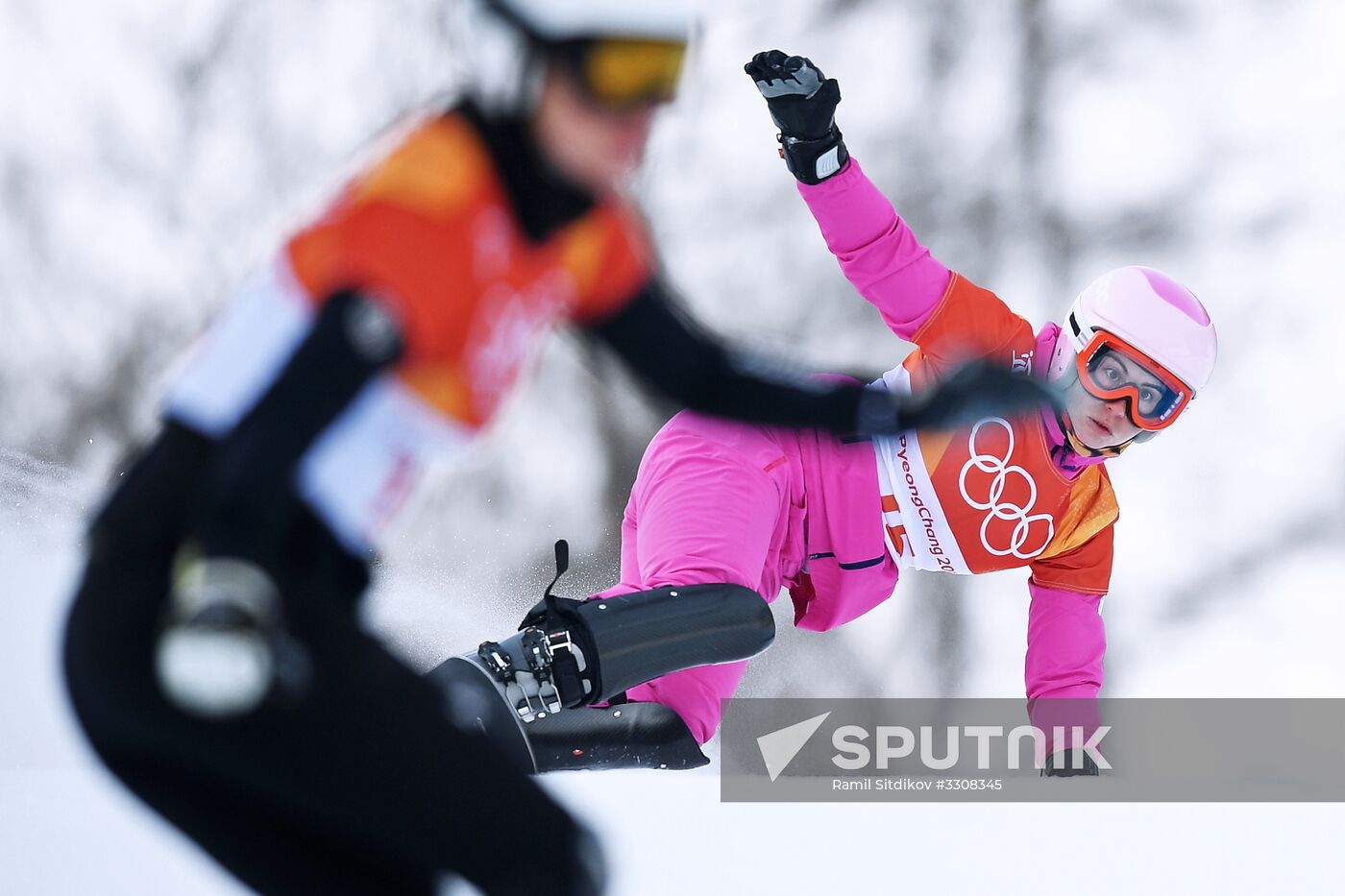 2018 Winter Olympics. Snowboarding. Women. Parallel giant slalom