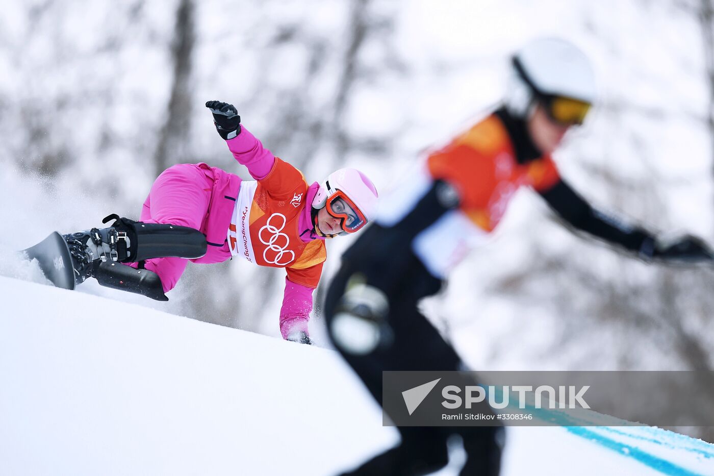 2018 Winter Olympics. Snowboarding. Women. Parallel giant slalom