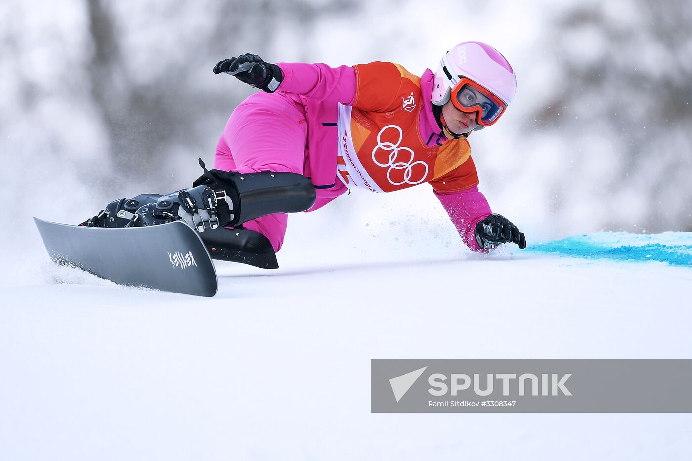2018 Winter Olympics. Snowboarding. Women. Parallel giant slalom