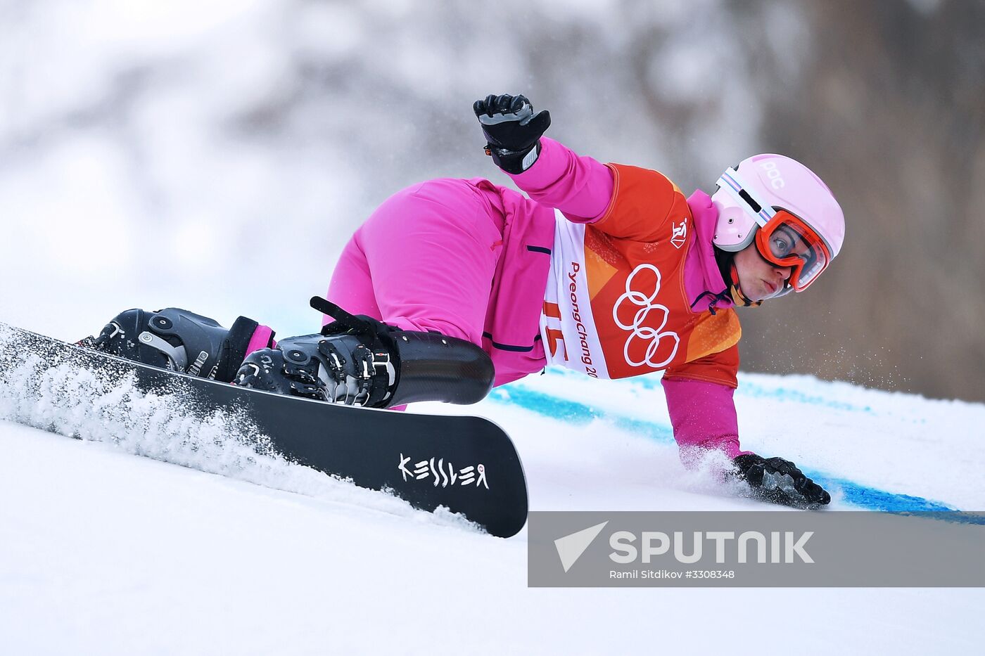 2018 Winter Olympics. Snowboarding. Women. Parallel giant slalom