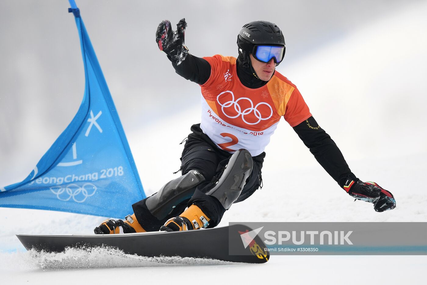 2018 Winter Olympics. Snowboarding. Men. Parallel giant slalom
