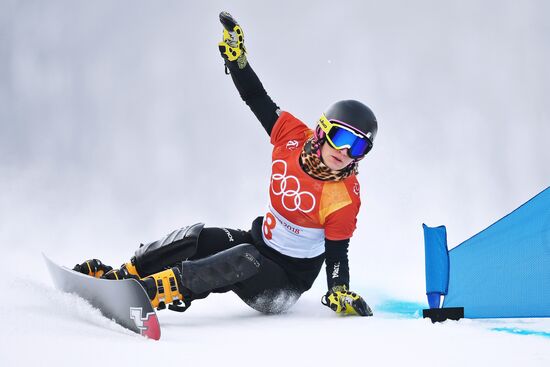 2018 Winter Olympics. Snowboarding. Women. Parallel giant slalom