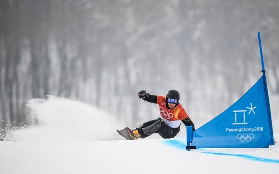 2018 Winter Olympics. Snowboarding. Men. Parallel giant slalom