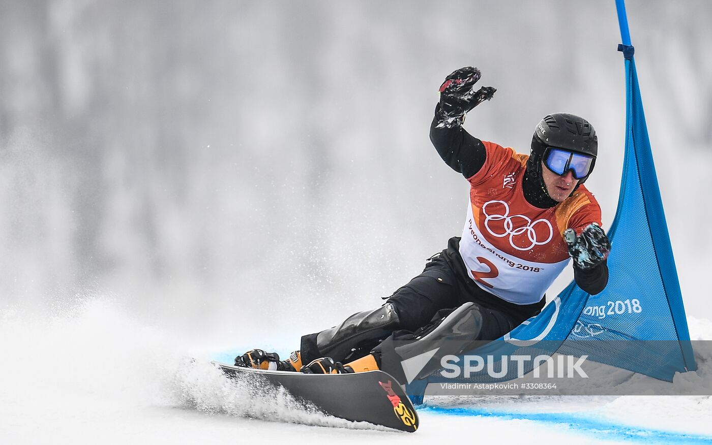 2018 Winter Olympics. Snowboarding. Men. Parallel giant slalom