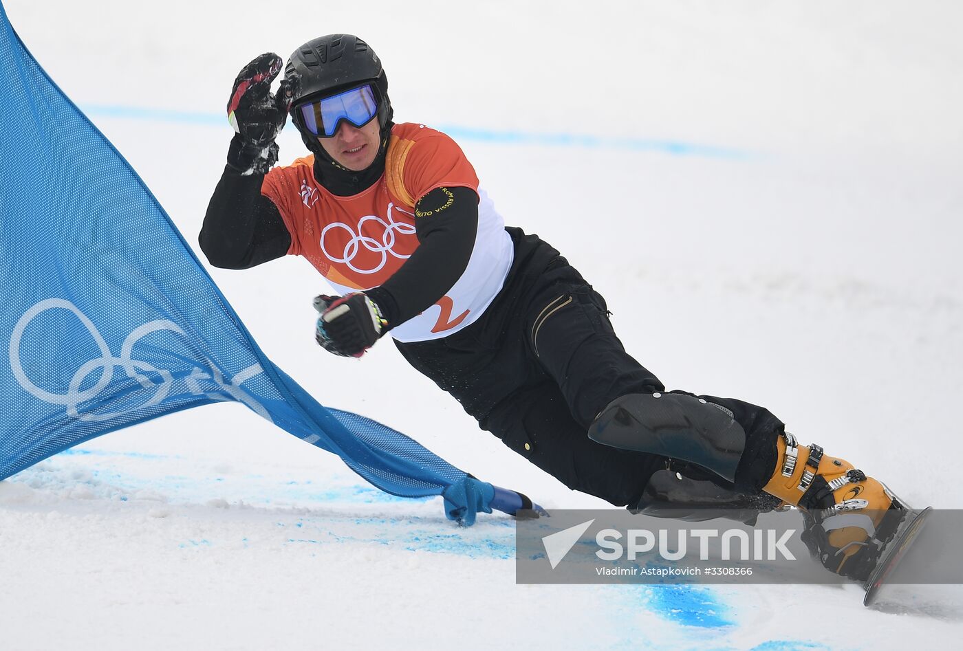 2018 Winter Olympics. Snowboarding. Men. Parallel giant slalom