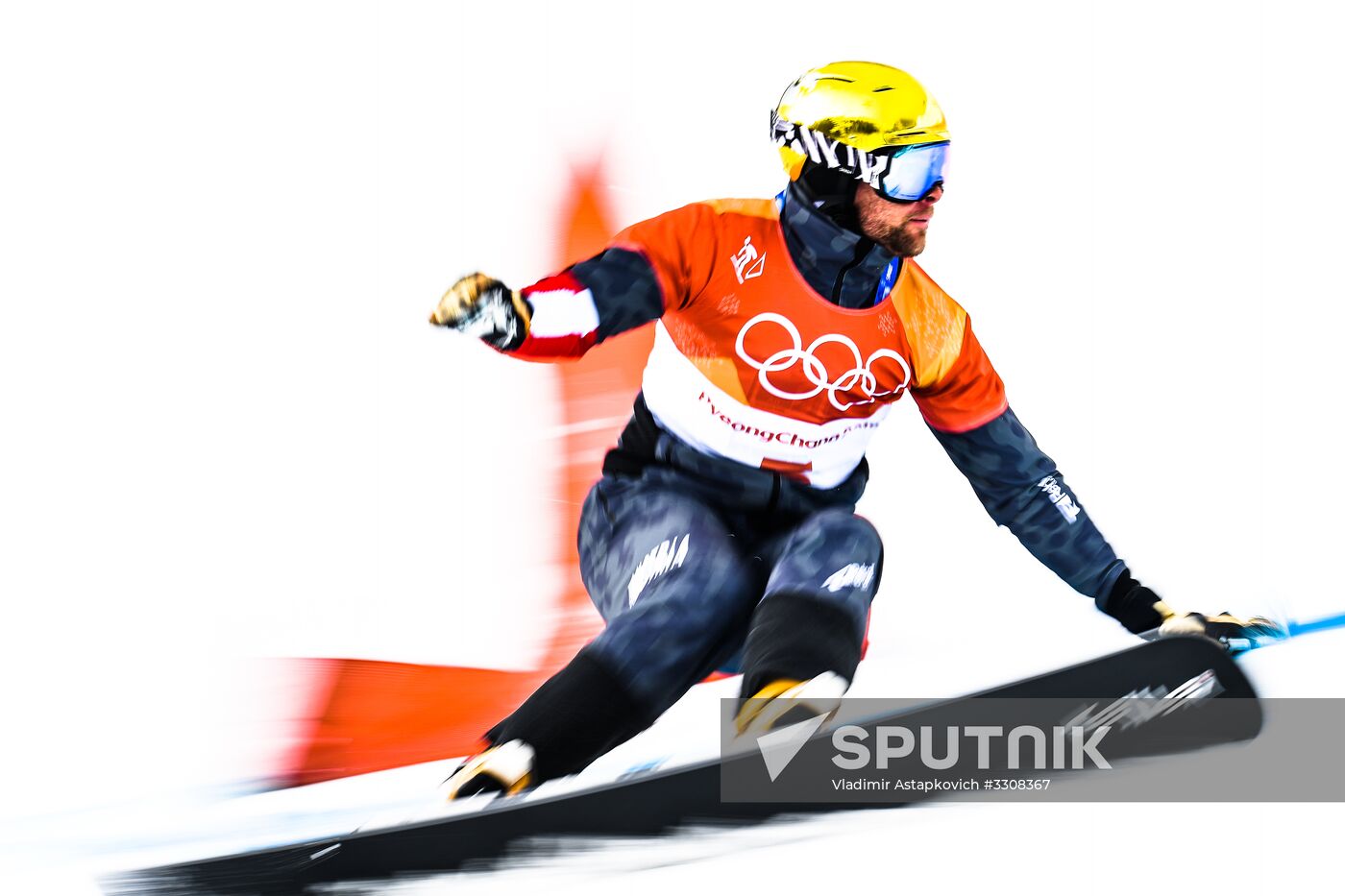 2018 Winter Olympics. Snowboarding. Men. Parallel giant slalom