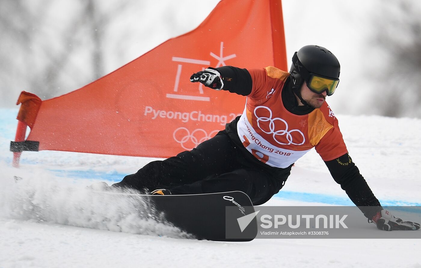 2018 Winter Olympics. Snowboarding. Men. Parallel giant slalom