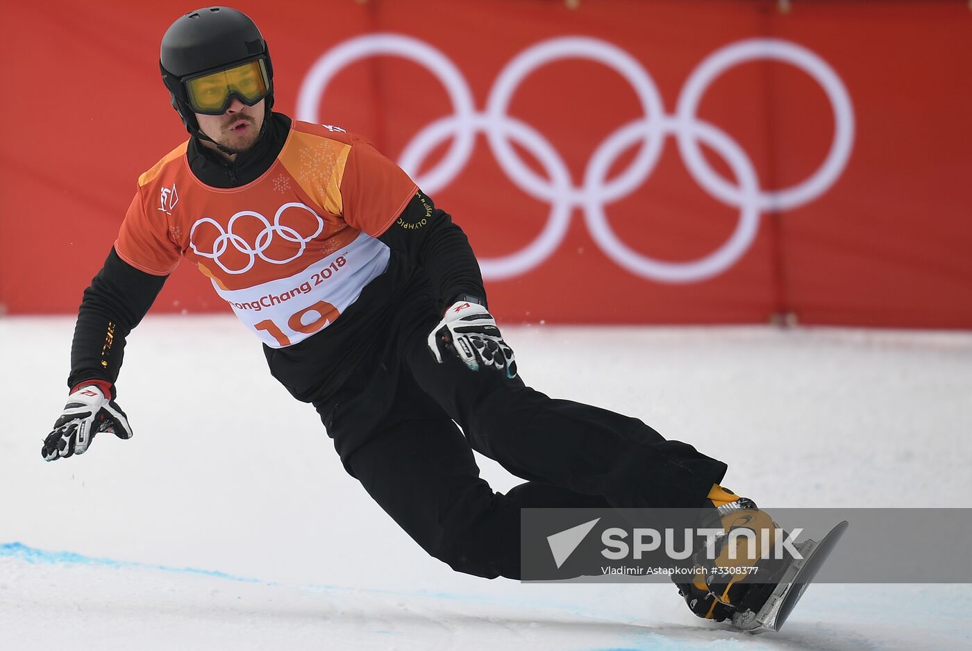 2018 Winter Olympics. Snowboarding. Men. Parallel giant slalom