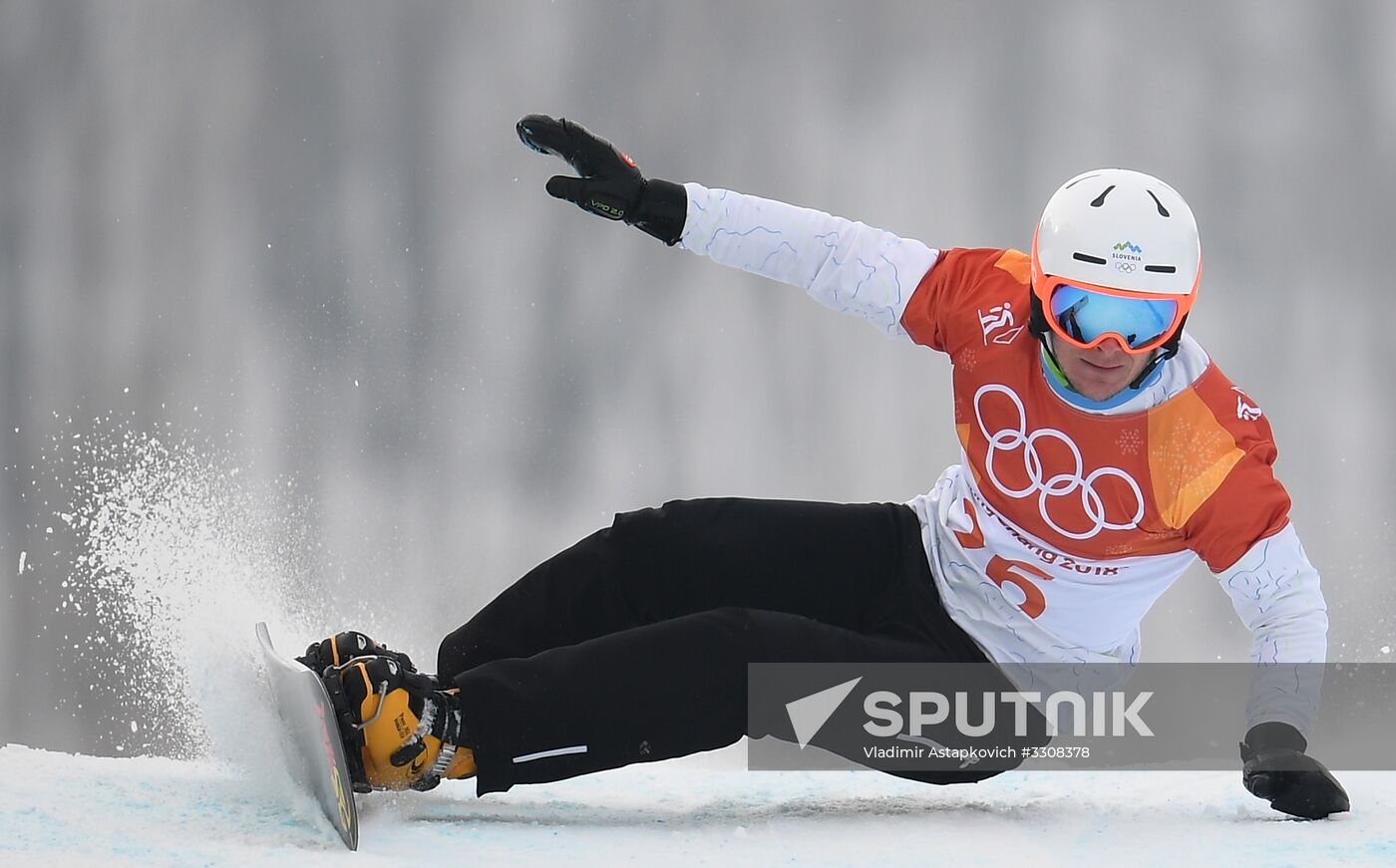 2018 Winter Olympics. Snowboarding. Men. Parallel giant slalom