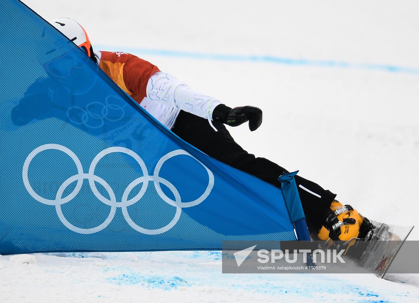 2018 Winter Olympics. Snowboarding. Men. Parallel giant slalom