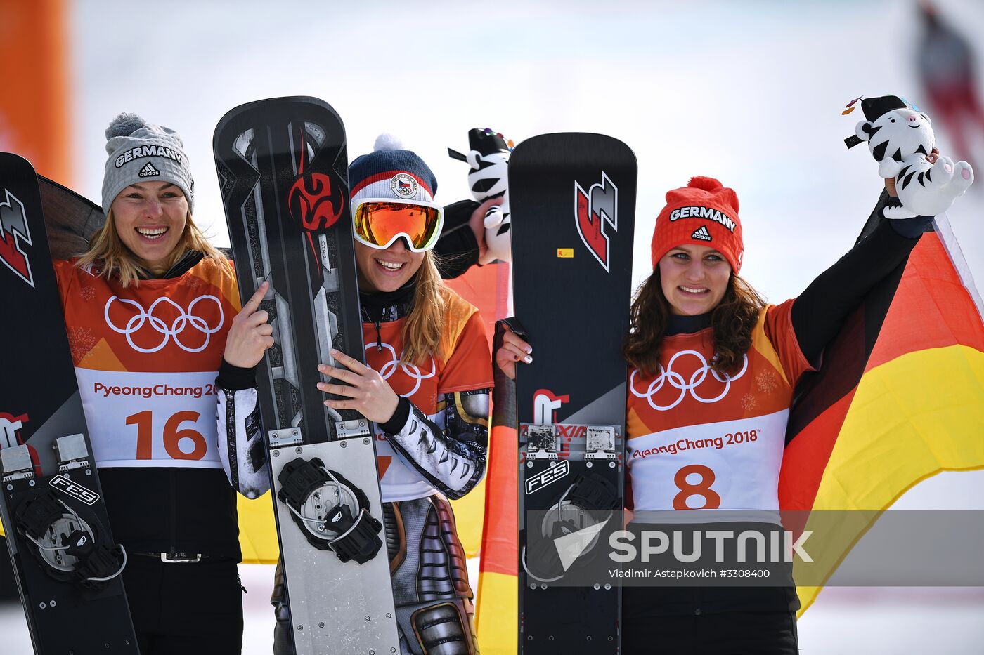 2018 Winter Olympics. Snowboarding. Women. Parallel giant slalom